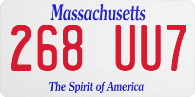 MA license plate 268UU7