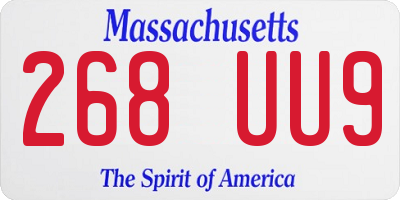 MA license plate 268UU9