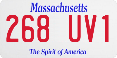 MA license plate 268UV1