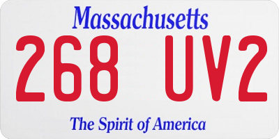MA license plate 268UV2