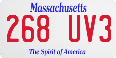 MA license plate 268UV3