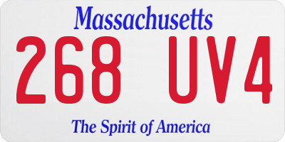 MA license plate 268UV4