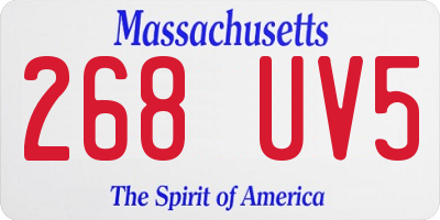 MA license plate 268UV5
