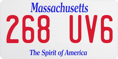 MA license plate 268UV6