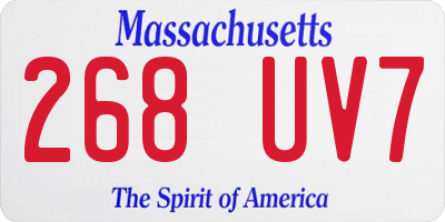 MA license plate 268UV7