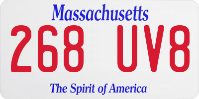 MA license plate 268UV8