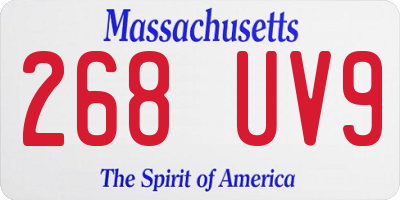 MA license plate 268UV9