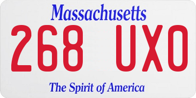 MA license plate 268UX0