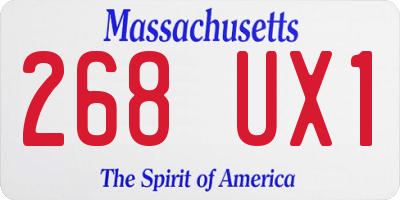 MA license plate 268UX1