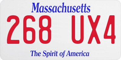 MA license plate 268UX4