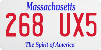 MA license plate 268UX5