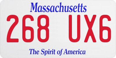 MA license plate 268UX6
