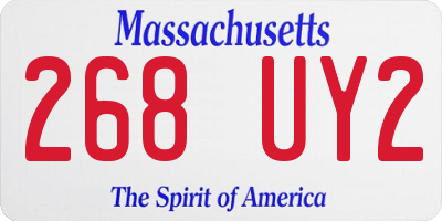 MA license plate 268UY2