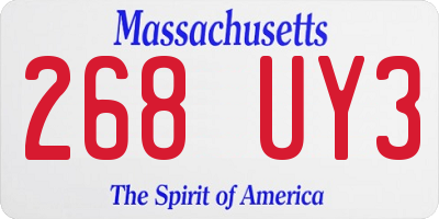 MA license plate 268UY3