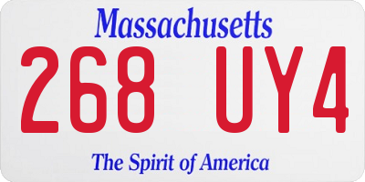 MA license plate 268UY4