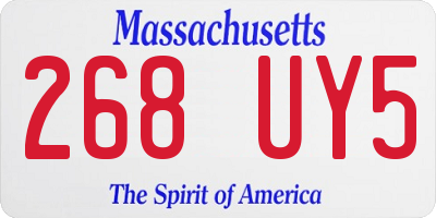 MA license plate 268UY5