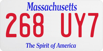 MA license plate 268UY7