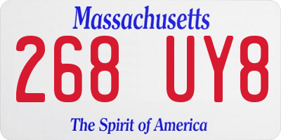 MA license plate 268UY8