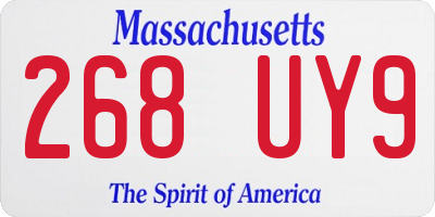 MA license plate 268UY9