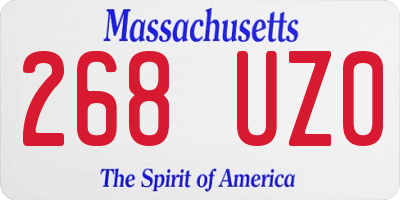 MA license plate 268UZ0