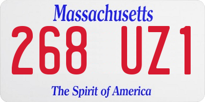 MA license plate 268UZ1