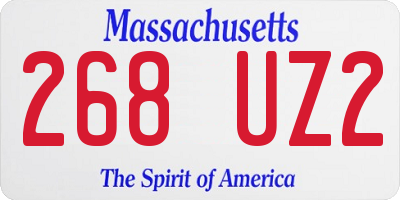 MA license plate 268UZ2