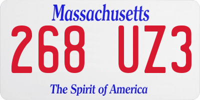 MA license plate 268UZ3