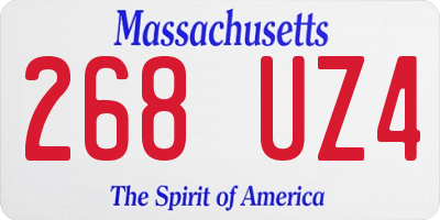 MA license plate 268UZ4