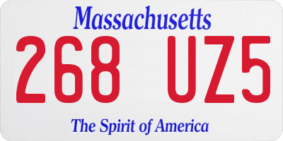 MA license plate 268UZ5