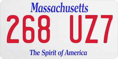 MA license plate 268UZ7