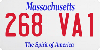 MA license plate 268VA1