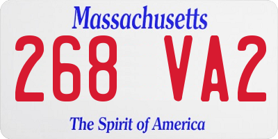 MA license plate 268VA2