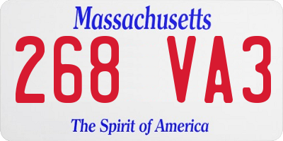MA license plate 268VA3