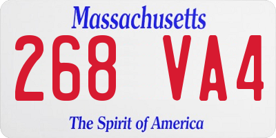 MA license plate 268VA4
