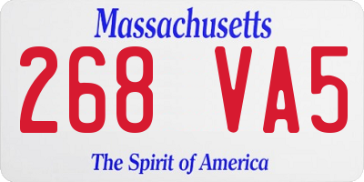MA license plate 268VA5