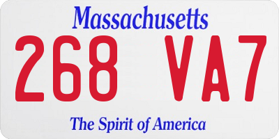 MA license plate 268VA7
