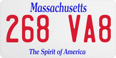 MA license plate 268VA8