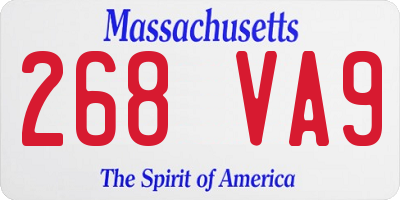MA license plate 268VA9