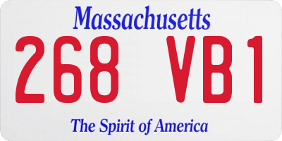 MA license plate 268VB1