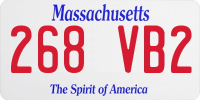 MA license plate 268VB2