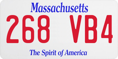 MA license plate 268VB4