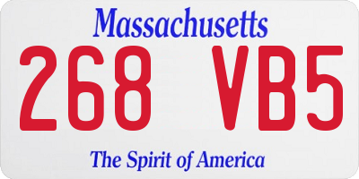 MA license plate 268VB5