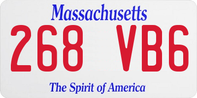 MA license plate 268VB6