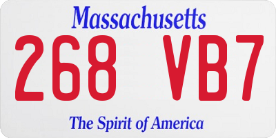 MA license plate 268VB7
