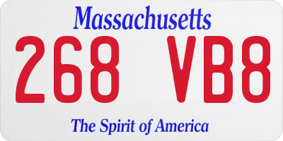 MA license plate 268VB8