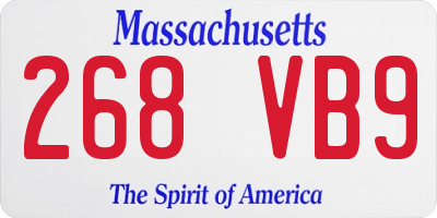 MA license plate 268VB9