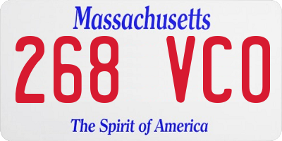 MA license plate 268VC0