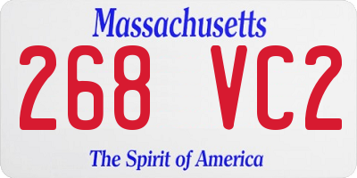 MA license plate 268VC2