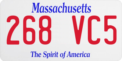 MA license plate 268VC5