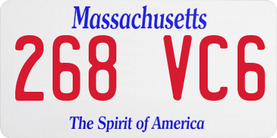 MA license plate 268VC6